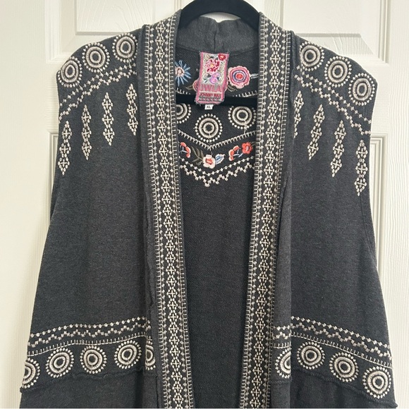 Johnny Was Embroidered Floral Sleeveless Duster | Size XL - Picture 3 of 9